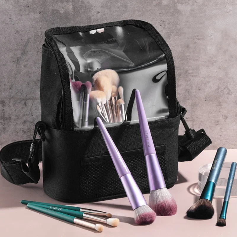 Makeup Brush Holder Makeup Artist Travel Case Clear Women Salon Comestic Tool Bag Hairdressing Tools Makeup Brushes Storage Box