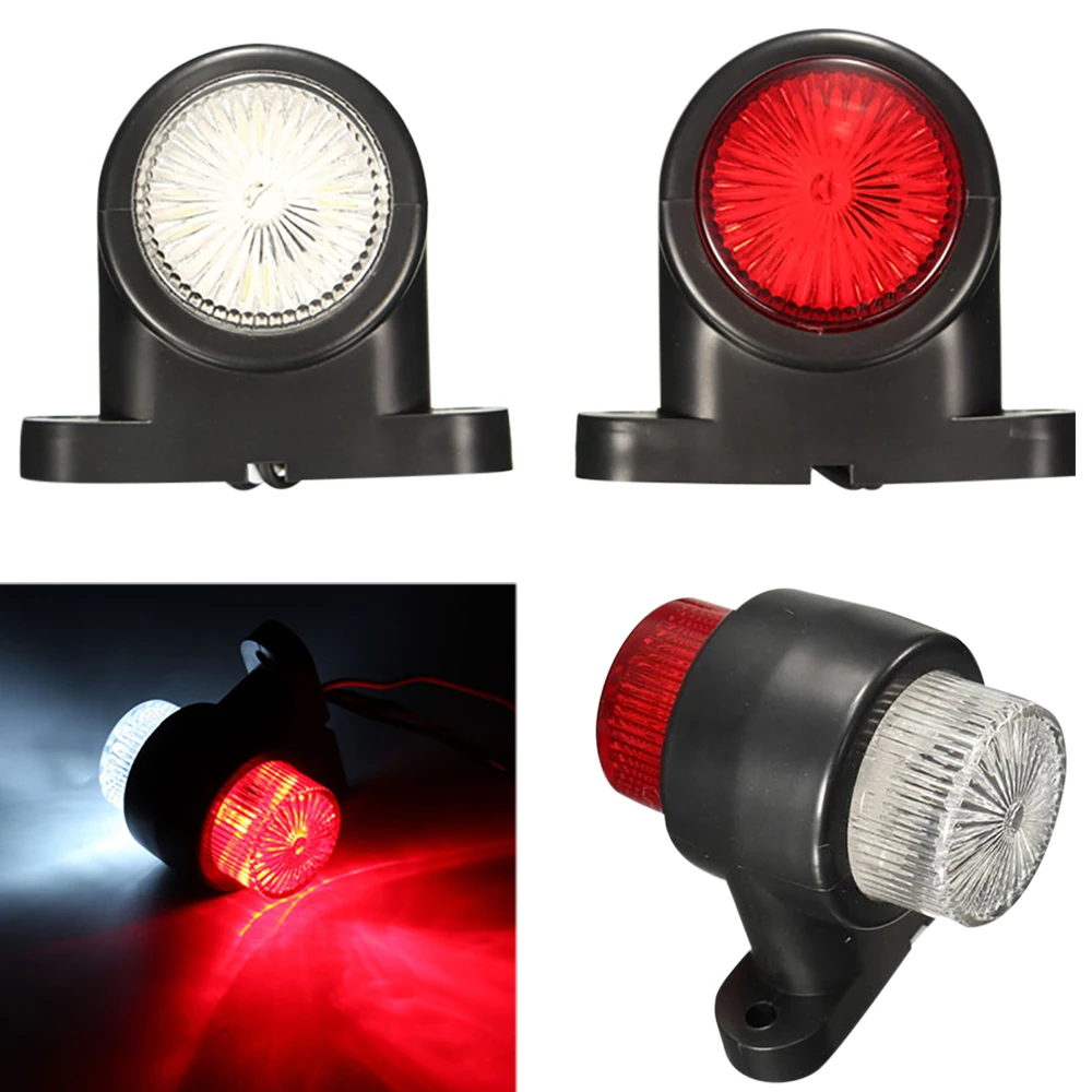 10-30V 8 LED Red & White Side Marker Light Tail Lamp for Trailer Truck Lorry Caravan C45 Brake Lights Warning Lamp