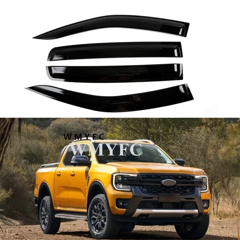 

Car Window Visor For Ford Ranger T9 Raptor Wildtrak Sport XLT XLS XL 2022 2023 2024 Side Window Deflector Rain Weathershields