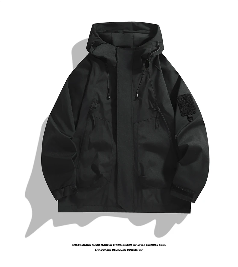Herren Outdoor-Jacke im Bergstil, winddichte, wasserabweisende Wander-Freizeitjacke – Detail 15
