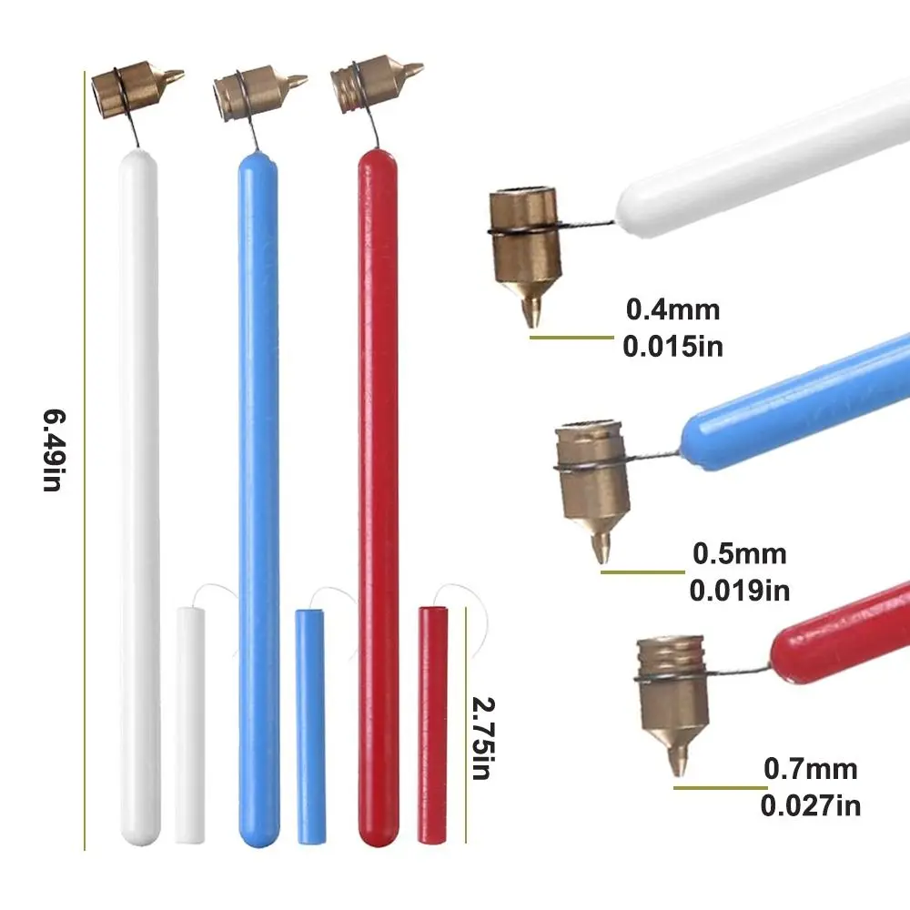 Pysanka Painting Brass Tip Kistka Drawing Paint 0.7mm 0.5mm 0.4mm Slanting Fine Line Paint Pen Fluid Writer Detailing Fine Line
