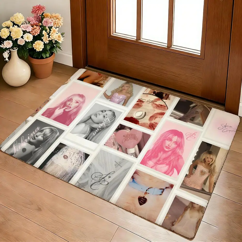 S-Sabrina Carpenter Floor Mat Cozy Flannel Soft Thick Non-Slip Mat For Living Room Bedroom Kitchen Decor Rugs