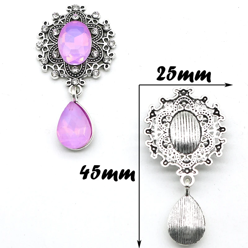 New 5Pcs/Lot25 * 45MM Retro Alloy Mocha Droplet Pendant Accessories DIY Hair Accessories Handmade Clothing Bow Decoration