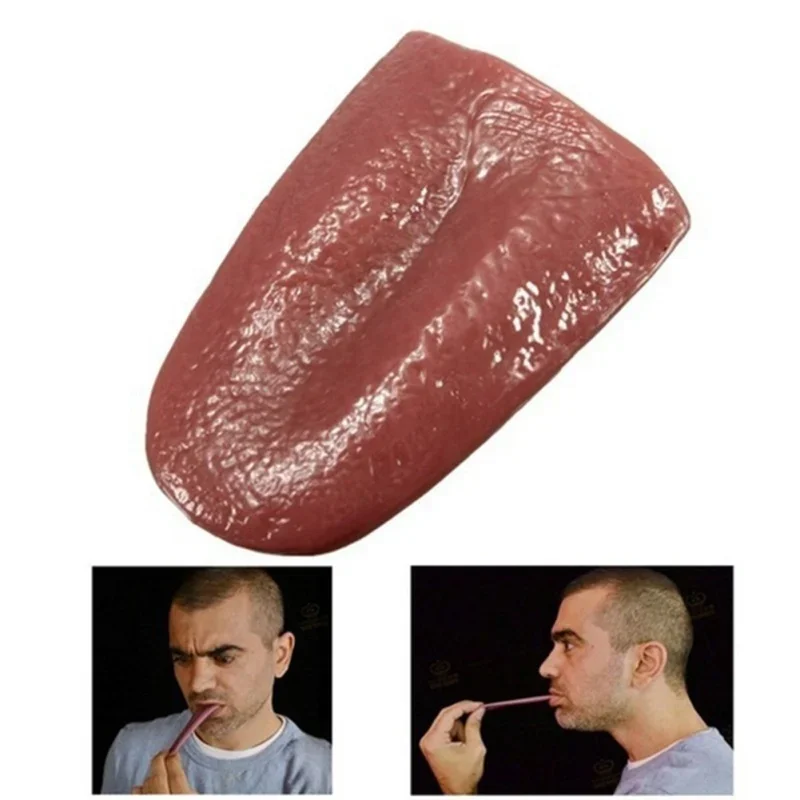 Realistic Tongue Gross Jokes Prank Magic Tricks Halloween Horrific Prop Magician Party Decorations