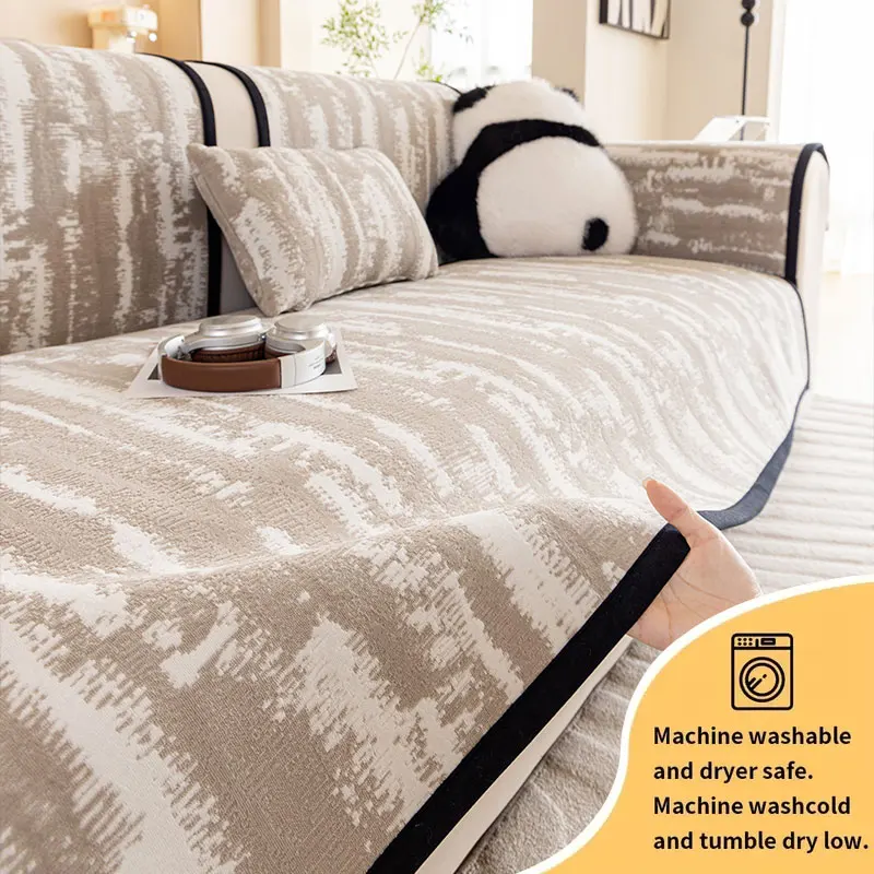1PC-Contemporary light luxury high-end sofa cushion, all season universal straight row anti slip sofa cushion