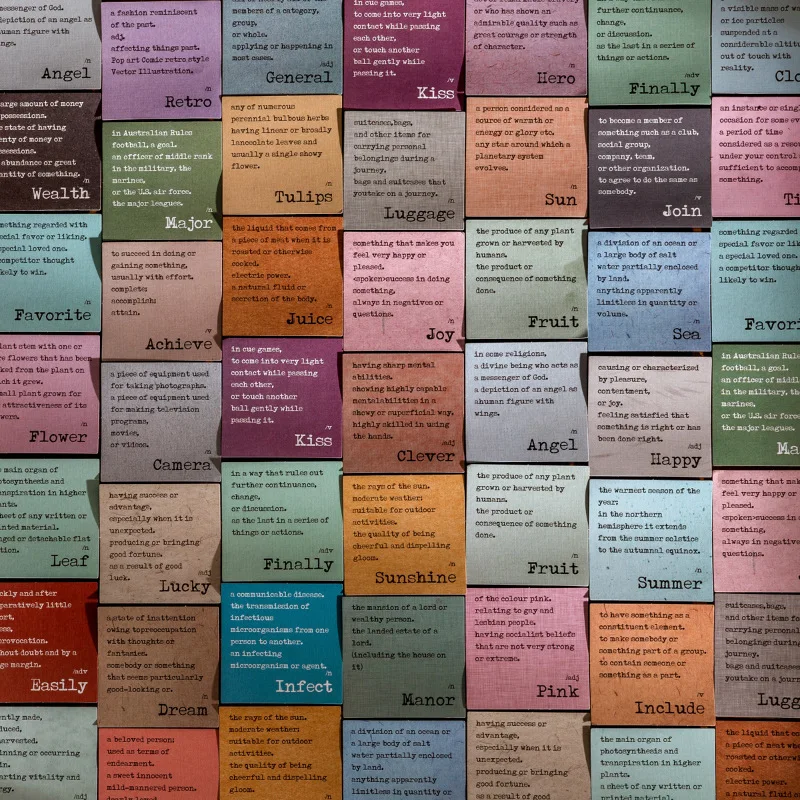 حزمة ملصقات شخصية ملونة عتيقة ، ملصقات زخرفية بسيطة ، سلسلة مجموعة نصوص ، أوراق #4