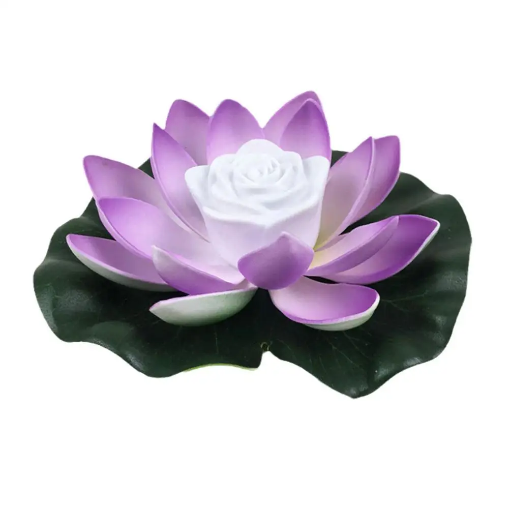 LED Waterproof Floating Lotus Light Lotus Floating Pool Accessories Garden Home Water Lamp Night Lamp Lighting Lotus Decor J9H4