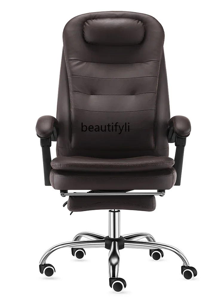 E153  Boss Office Computer Chair Lunch Break Can Lie Swivel Chair Home Study Desk Leather Chair