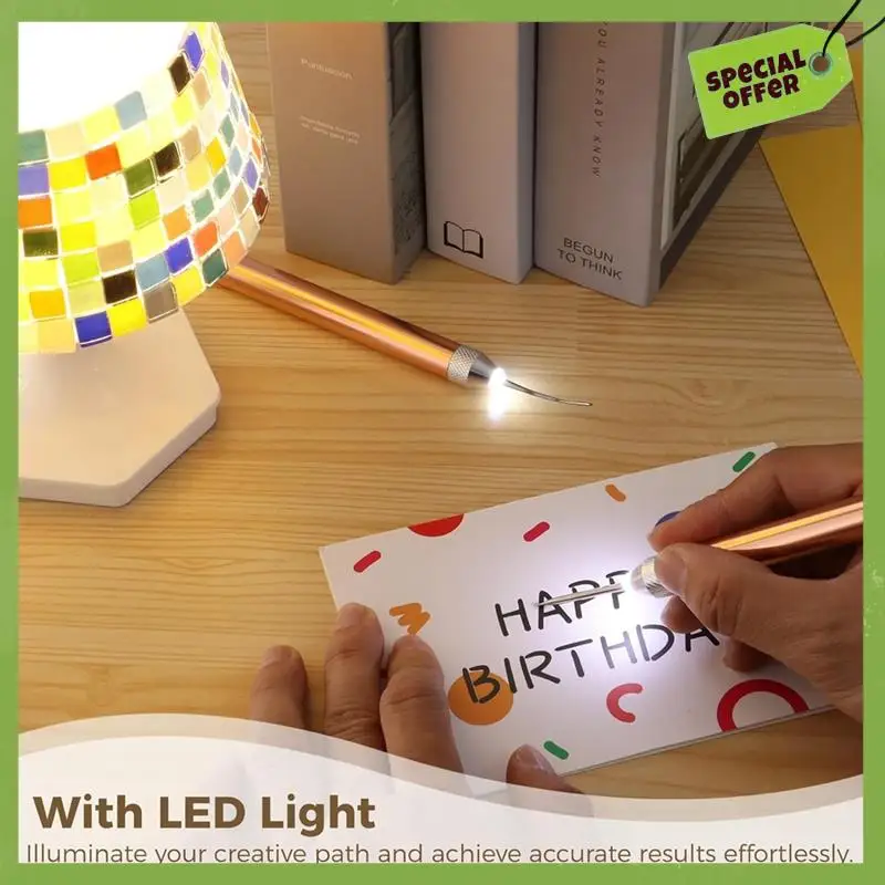 LED Weeding Tools For Vinyl With Light With Pin And Hook For Removing Tiny Vinyl Paper Grid Sticky Cutting Mat Easy To Use