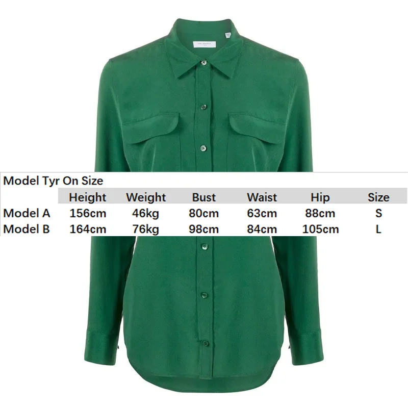 Birdtree 18Mm 100%Real Sandwash Silk Shirts Women Crepe Long Sleeve Double Pockets Blouse Woman New Office Wear Tops T36701QM