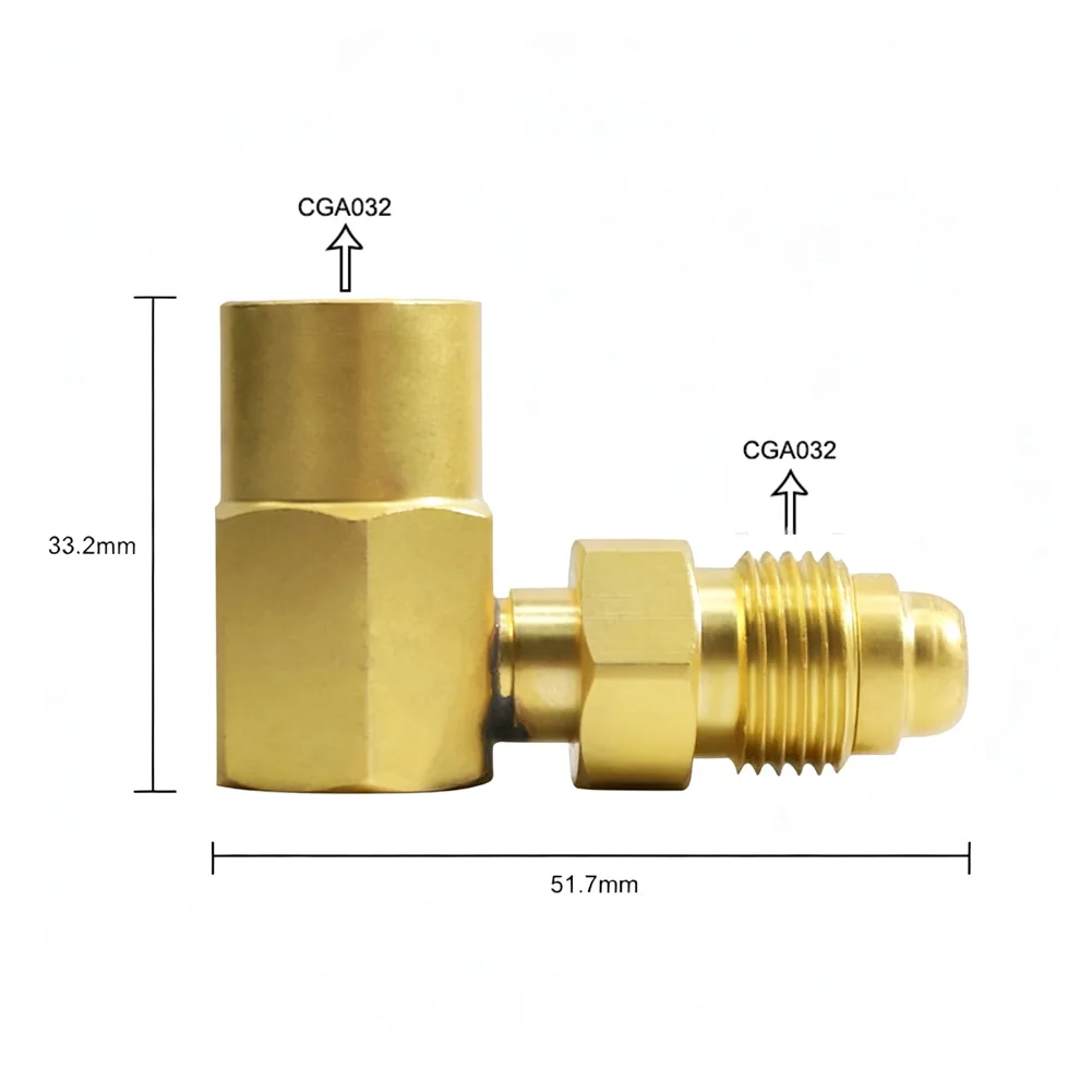 AW407 CGA032 Nut 90 Degree Elbow Adaptor for Argon Welding Gas Connector Suitable for TIG MIG Welding Equipment