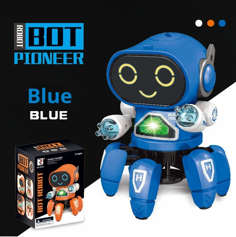 Illuminazione di danza Robot intelligente a sei artigli musica leggera giocattoli per bambini che cantano educazione elettrica giocattolo ragazzo regalo di compleanno elettrico