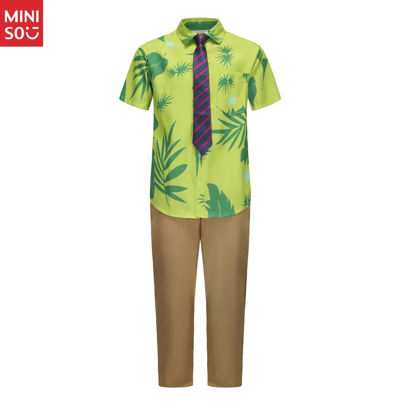 Miniso Zootopia Nick Wilde Cosplay-Kostüm für Kinder und Erwachsene, kurzärmeliges Hemd mit Fuchs-Kopfbedeckung