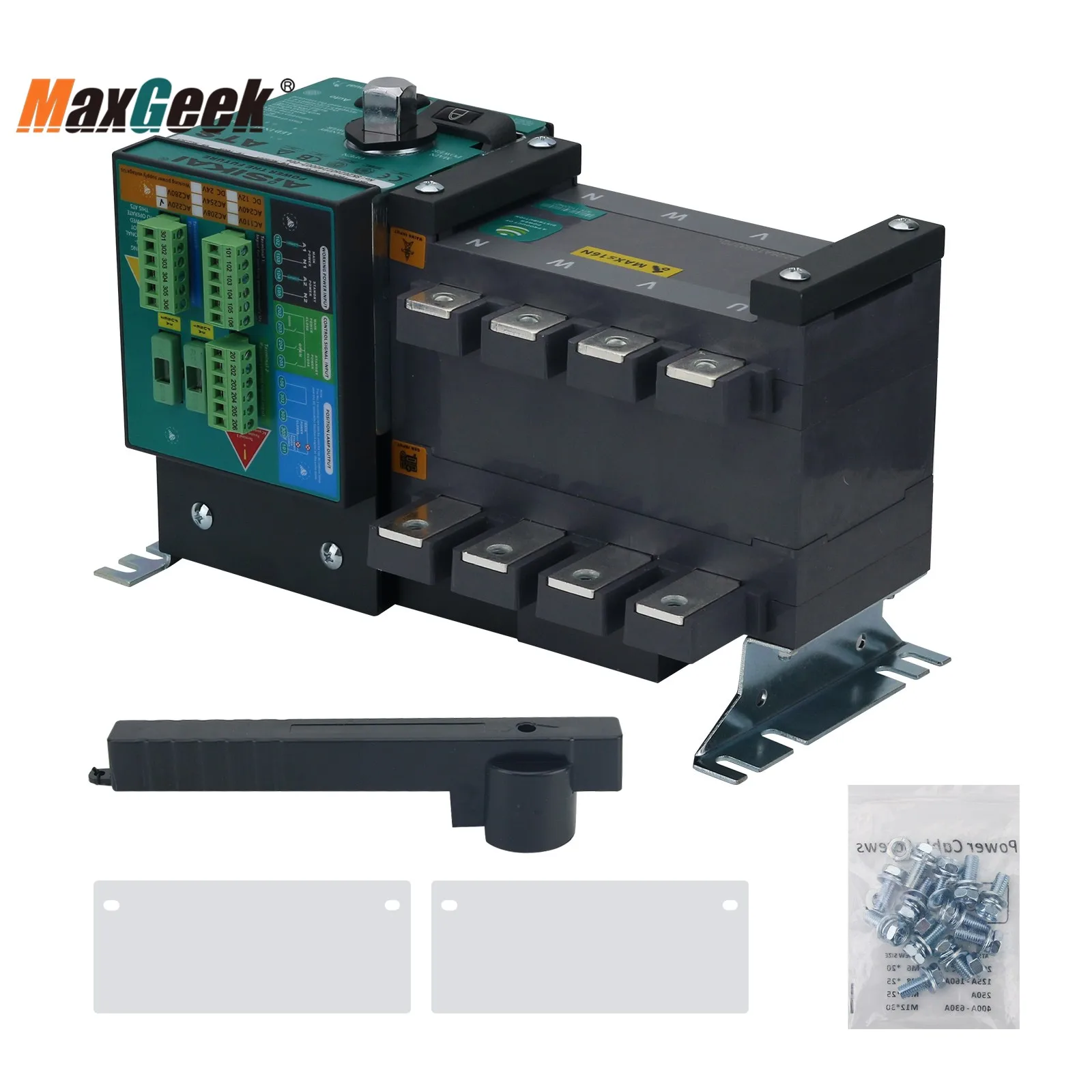 Maxgeek AISIKAI SKT1-125A Dual Power Automatic Transfer Switch SKT1-125/4P for Main & Standby Power Sources