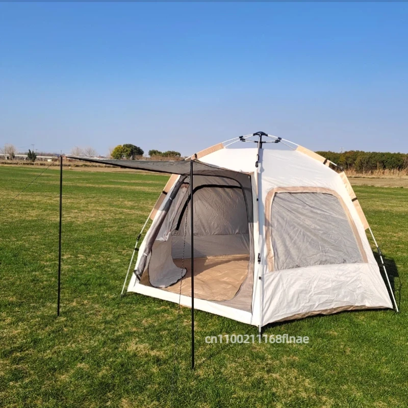 

Camping Tent Waterproof Portable Windproof Tent Camping 4-person Family Tent with Skylight Upgraded Large Size