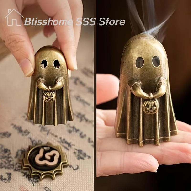 【S】Ghost Incense Holder Decorative Ornament Piece Handheld Pumpkin Desktop Perfectly Suited For Use In Yoga, Meditation,