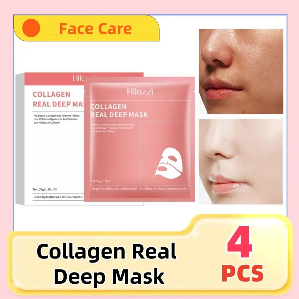 

Collagen Real Deep Mask Hydrating Overnight Hydrogel Mask Pore Minimizing Elasticity Improvement Masks Face Care