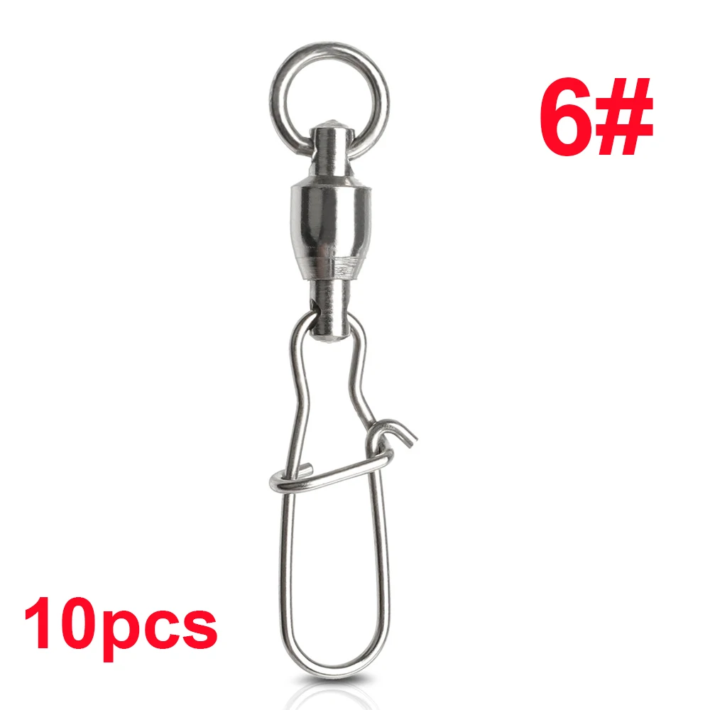 Swivel Link High Strength Corrosion Resistant Lure Hook Fishing Line Connector Ball Bearing Interlock Snap Fishing Swivels