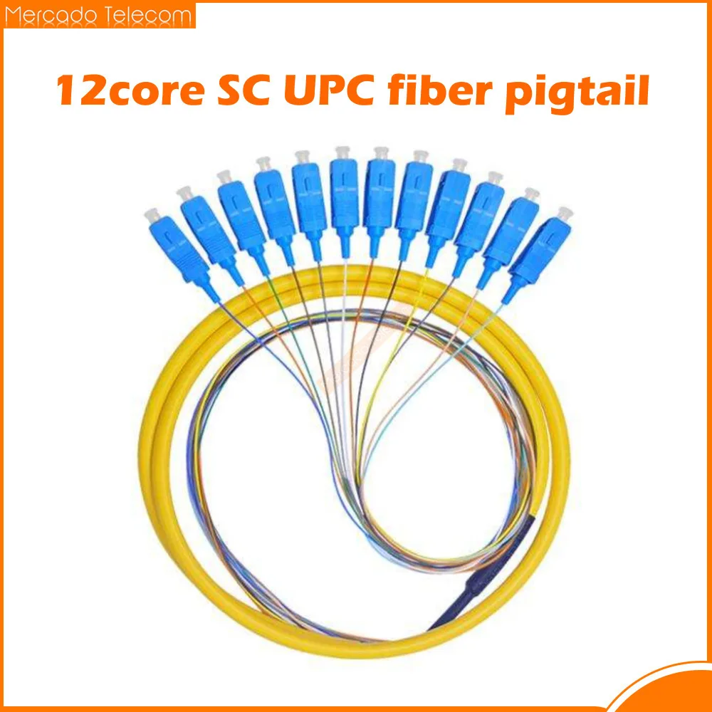 

High-quality 12 Core Pigtail Fiber Optic UPC SC Patch Cord 0.9mm 1~2 Meters Cable ODF Fiber Jumper Simplex FTTH