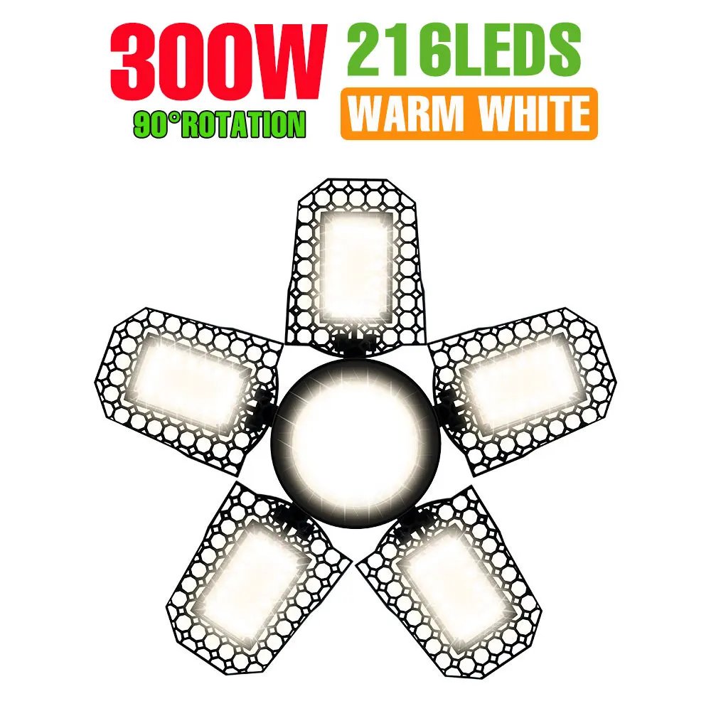 E27/E26 LED Gloeilamp 220V Garagelamp Vervorming Opvouwbare Spots 110V 100W 200W 300W Voor Thuis Magazijn Workshop Kelder