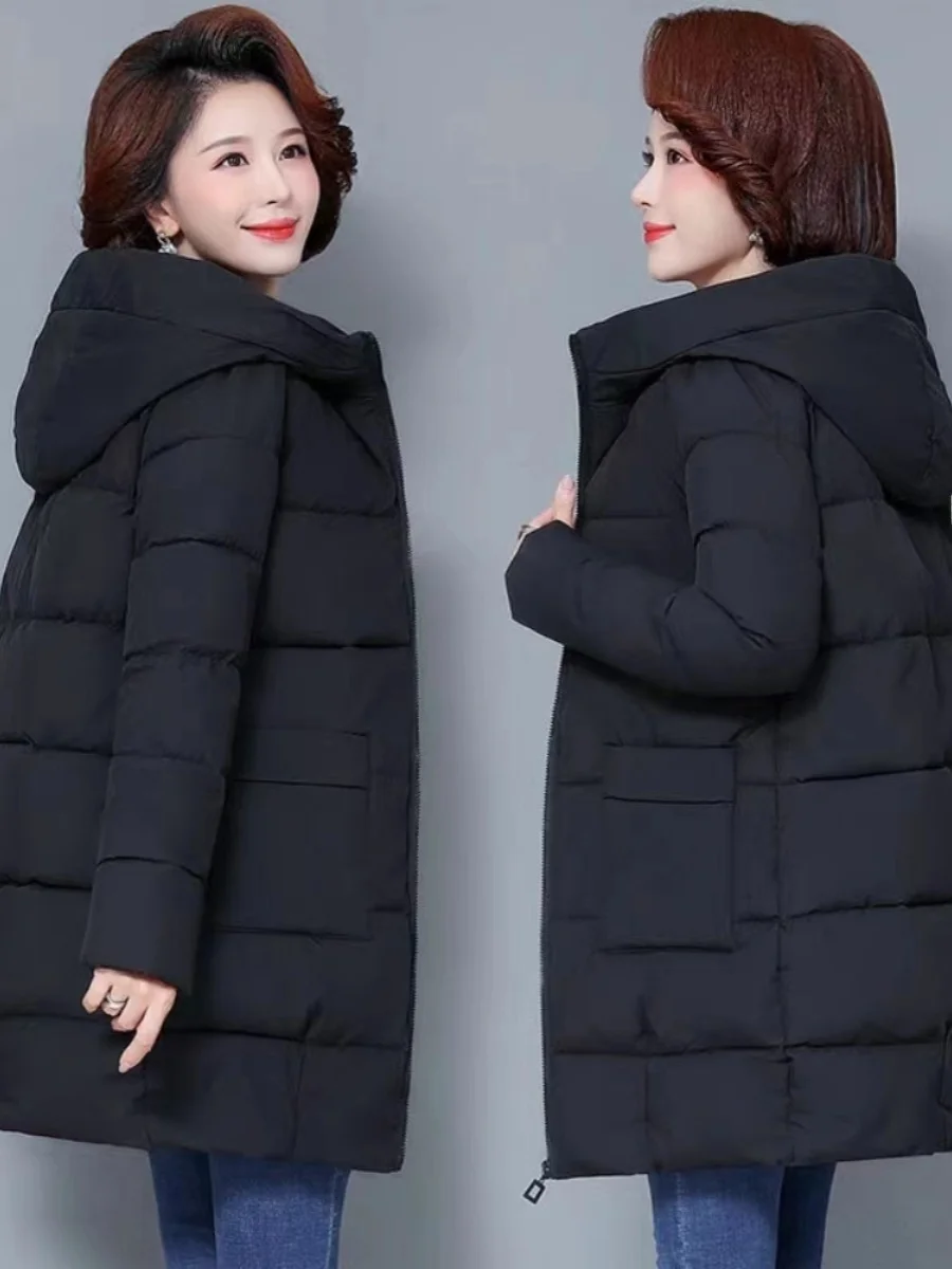 Thickened Winter Clothes Cotton Jacket for Middle-Aged And Elderly plus Size down Cotton Coat 60 Years Old Grandma Style Momm...