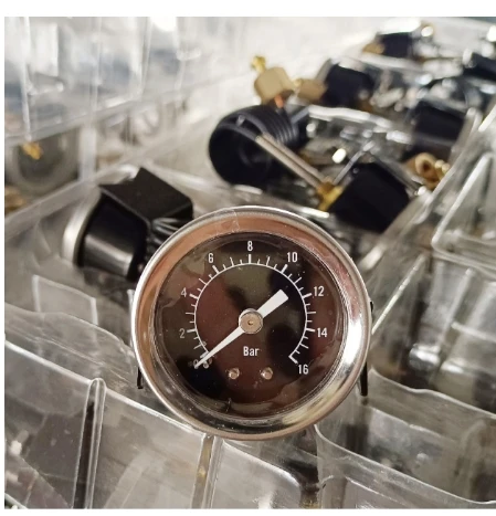 Coffee Machine Pressure Gauge Iron Shell 16bar Capillary Bracket Gauge Y40 Steam Generator Damping Barometer