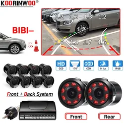 Koorinwoo Dual Core CUP Smart System Parking Sensors 8 Front Camera Mirror Cam Dynamic Trajectory Parking Line For Android Radio
