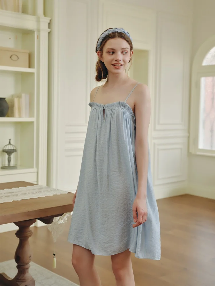 yoloo-women's-summer-sweet-sle-spwear-drable-home-clothes-thin-cloud-fabric-one-piece-casual-home-leisure-wear