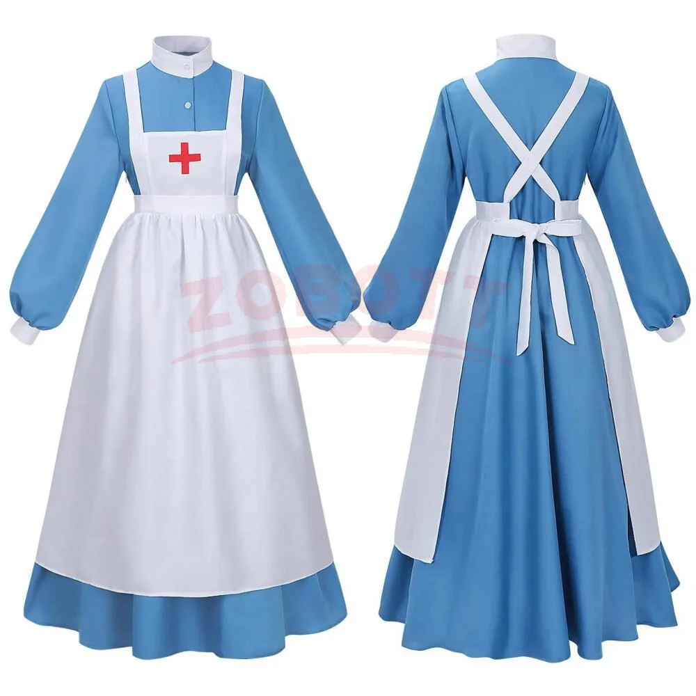 Retro Maid Style Care Attendant Cosplay Outfit Long Sleeve M