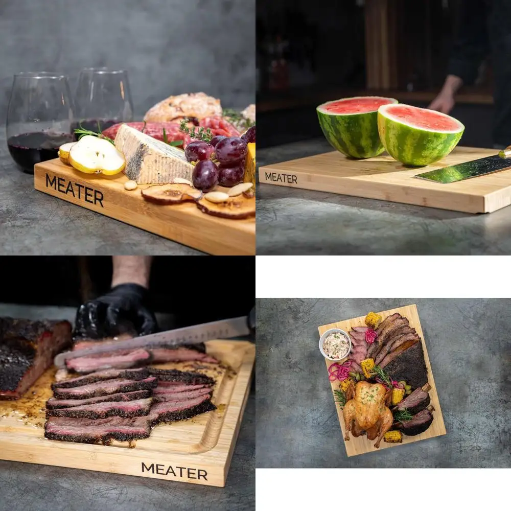 

Eco-Friendly Bamboo Cutting Board - 20x15 inches, Ideal for BBQ, Meat Prep, Chopping, Slicing, Carving, Mincing, Charcuterie, Su