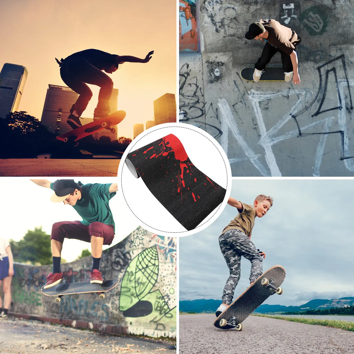 

Skateboard Scooter Tape PVC Waterproof Waterproof Creative Decorative Double Rocker Stickers Stickers Accessories