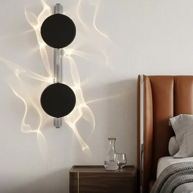 for Creative Rotatable Double  Lamp Water Wave Ripple Effect Simple Wall Light Living Room Bedroom Bedside Atmosphere