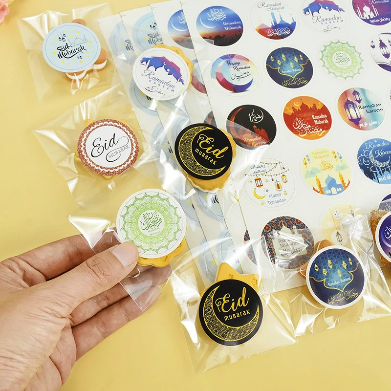 

3/5Sheets EID Mubarak Round Stickers Ramadan Kareem Paper Label Seal Stickers Islamic Muslim Favors Gifts Labels Party DIY Decor