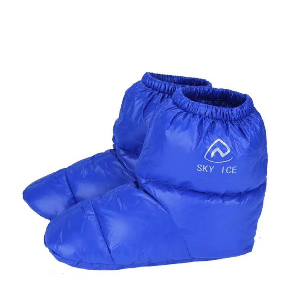 90% White Gooses Fluffy Down Feet Covers With Bag Camping Winter Warm Feet Cover Waterproof Warm Down Shoe Covers Tent Slippers