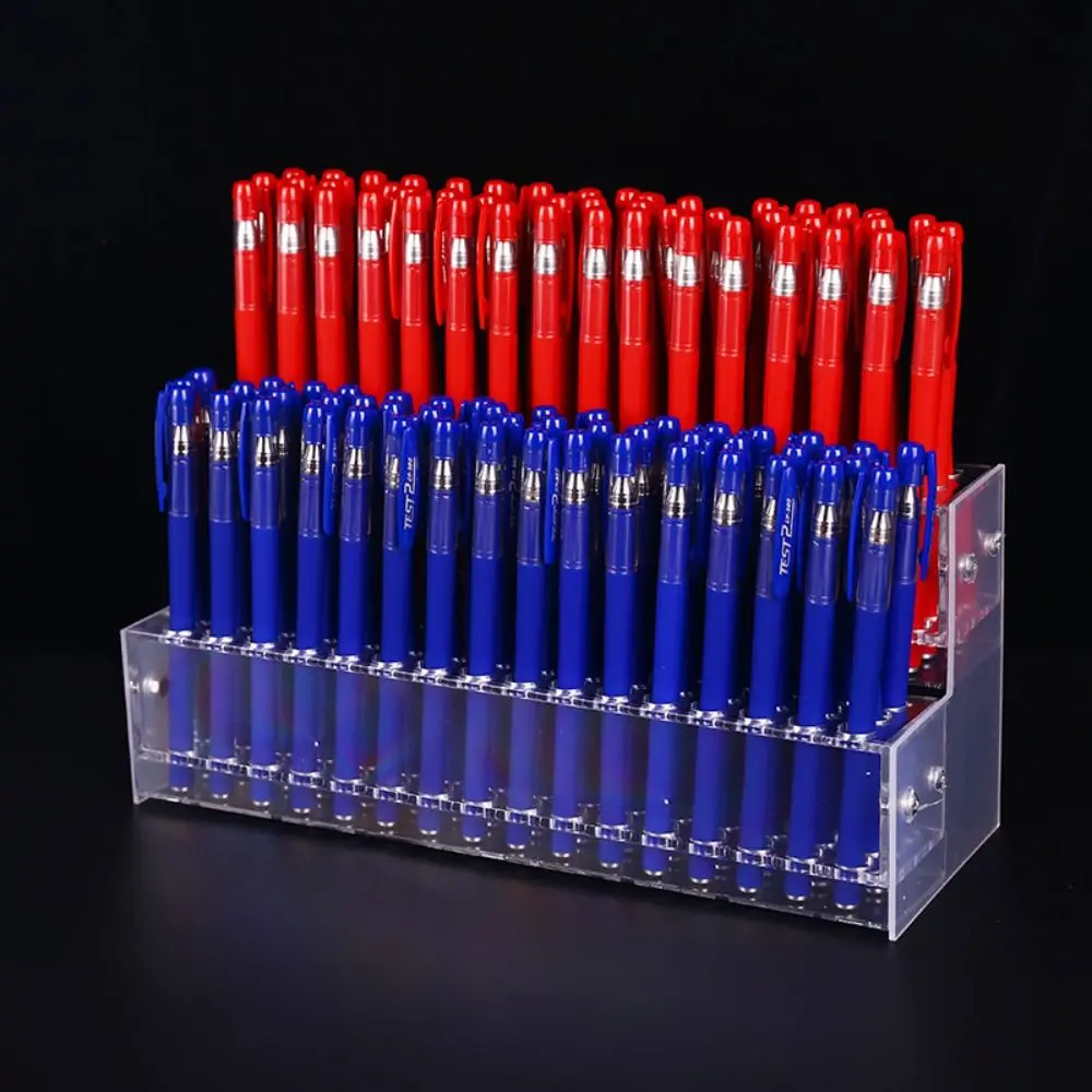 Suporte para caneta com marca de 1/2/3/4 camadas, tipo escada transparente, suporte para pincel de maquiagem, grande capacidade, multifuncional, prateleira de exibição de papelaria