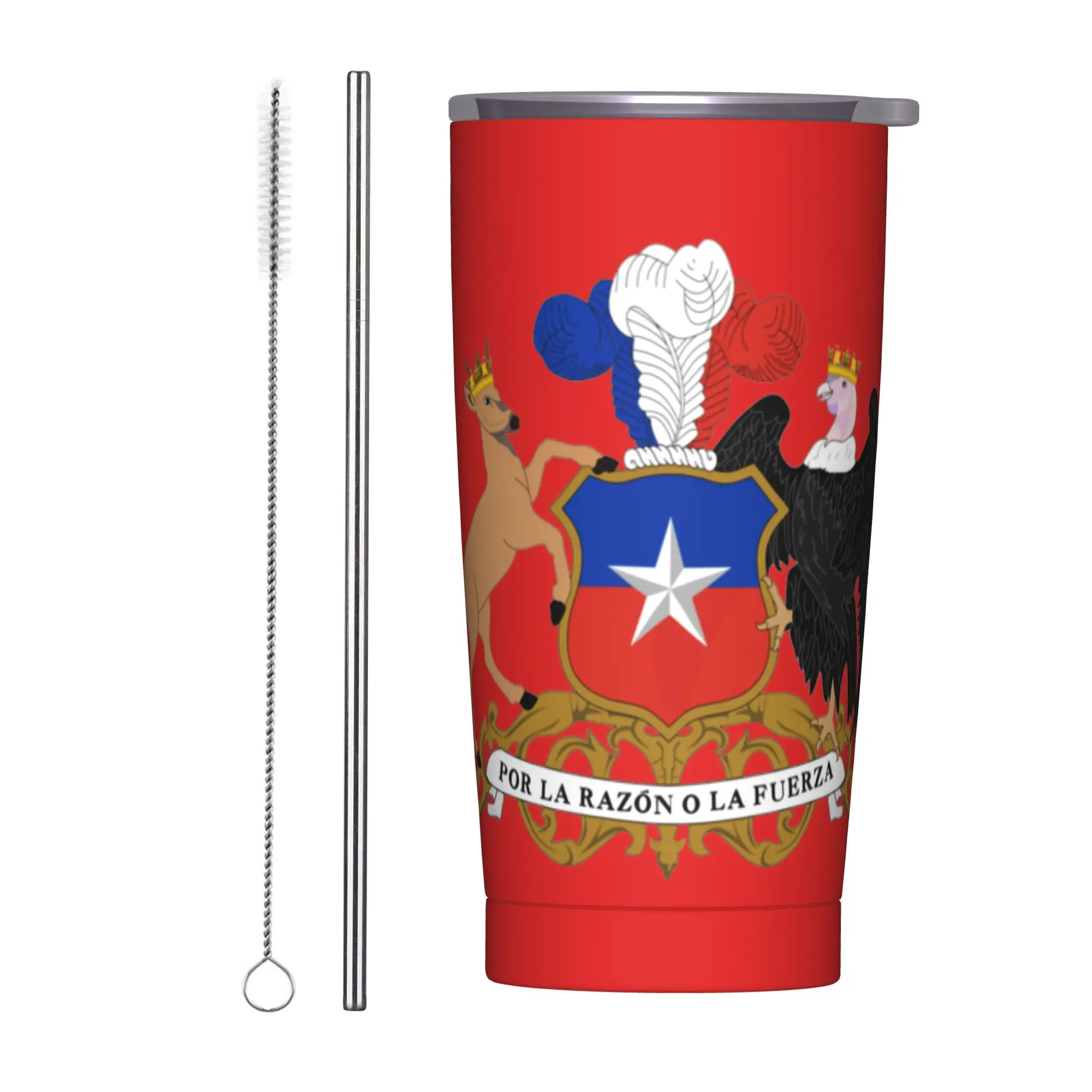 

Coat Of Arms Of Chile Tumbler Vacuum Insulated Coffee Cups Vacuum Flask Car Mugs Water Bottle, 20oz