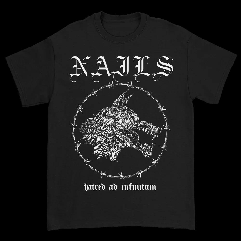 Limited  Nails Rock Band Graphic Cotton Tshirt Unisex Men Women Short Sleeve Vintage Brand Retro Tee Streetwear Unisex