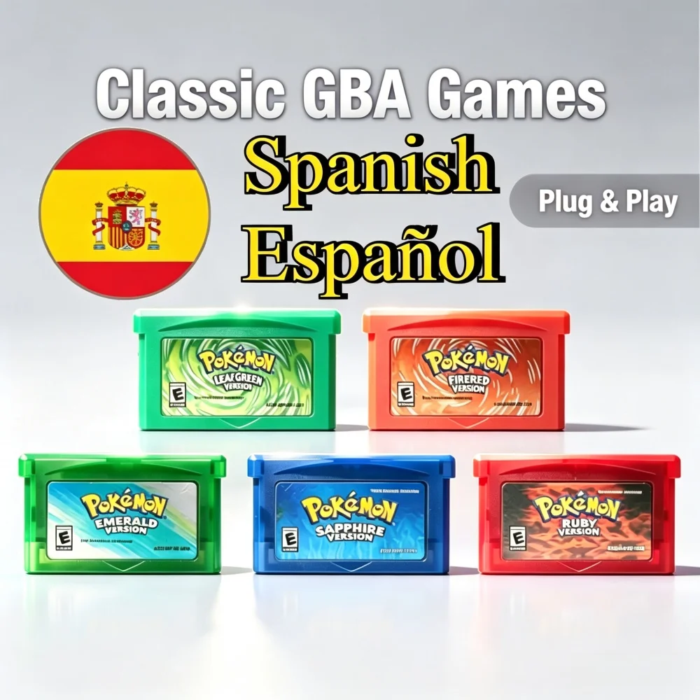 España GBA Game pokémon Series 32 Bit Video Game Cartridge Console Card pokémon Emerald FireRed Ruby LeafGreen Sapphire ESP