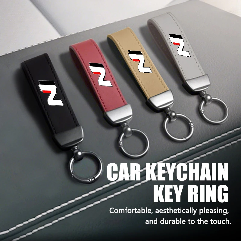 Leather Car Keychain Buckle Hanging Ring Key Strap Accessories For
