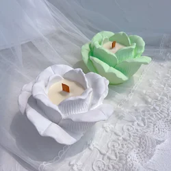 Gypsum Lamp Flower Candle Holder Mould Rose Shaped Tea Light Holder Candle Mold Valentine's Day Gift idea Cement Candlestick Jar