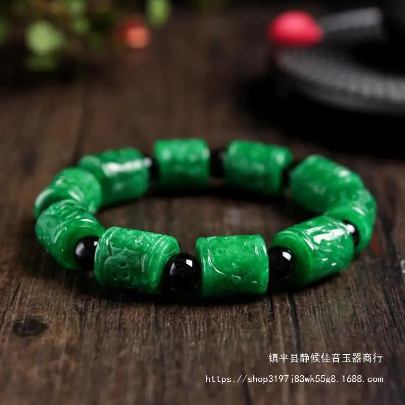 Factory Emperor Myanmar Dry Green as Right as Rain Jade Jadeware Bracelet