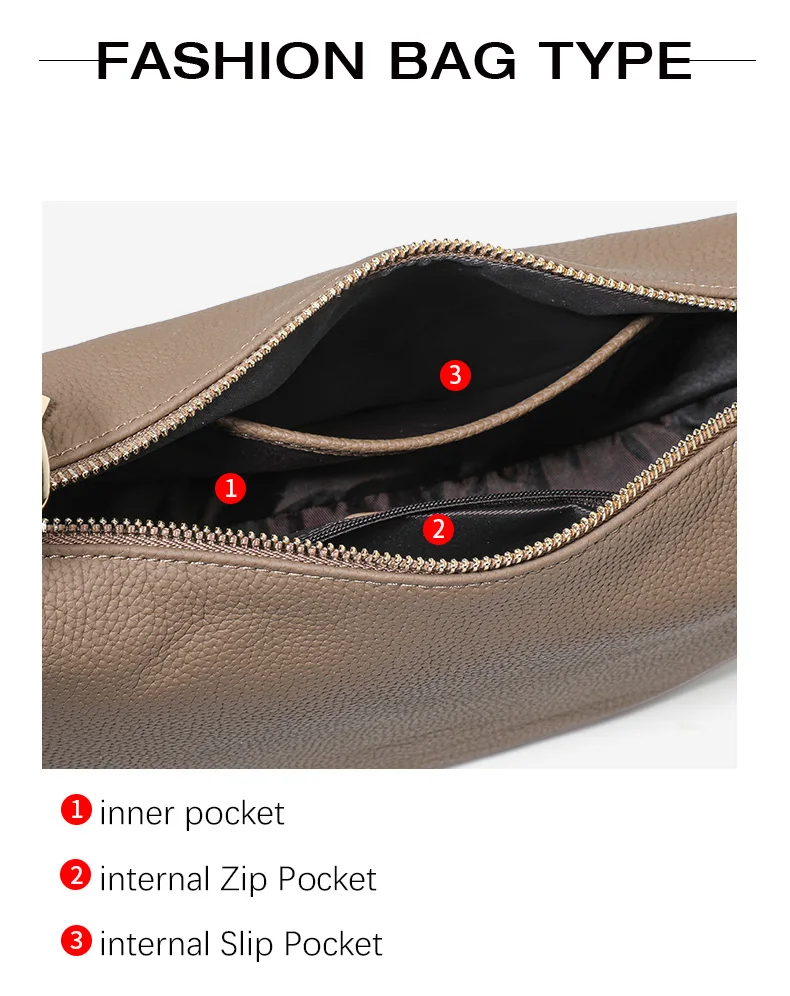 Echte Leder-Umhängetasche für Damen, hochwertige Unterarmtasche, exquisites Design in Knödelform, weiße Einzelschultertasche – Detail 6