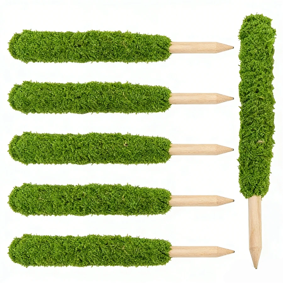 1PC Artificial Simulated Moss Stick,Connectable Coconut Palm Stick Plant Moss Pole,DIY Gardening Support Climbing Poles