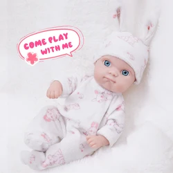 8Inch/20cm Rabbit Shaped Pajamas Doll Soft Cuddle Body Reborn Doll Infant Toddler Girl Lovely Clothes Pretend Toy Best Kid Gift