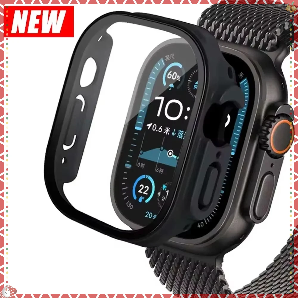 Tempered Glass+case For Apple Watch Ultra 49mm strap smartwatch PC Bumper+Screen Protector Cover Aple Watch Ultra 2 3 Accessorie