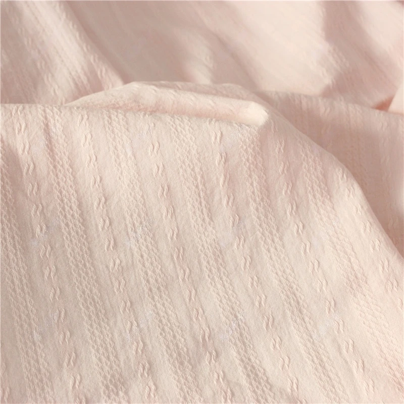 140x50cm Washed Pure Cotton Striped Jacquard Fabric,  for Girl's Shirt Skirt Children's Clothing Sewing Cloth