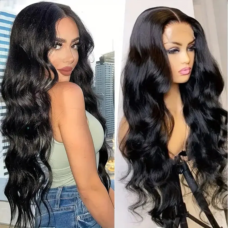 Rosabeauty Body Wave HD Nature Color 13X6 HD Transparent Lace Frontal Wig 13X4 Front Human Hair Glueless Wigs 250% Density