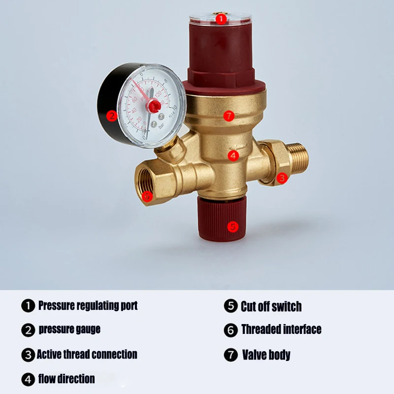 

Automatic Water Supply Replenishment Valve DN15 1/2" Adjustable Reducing Valve Water Pressure Regulator Backflow Prevention