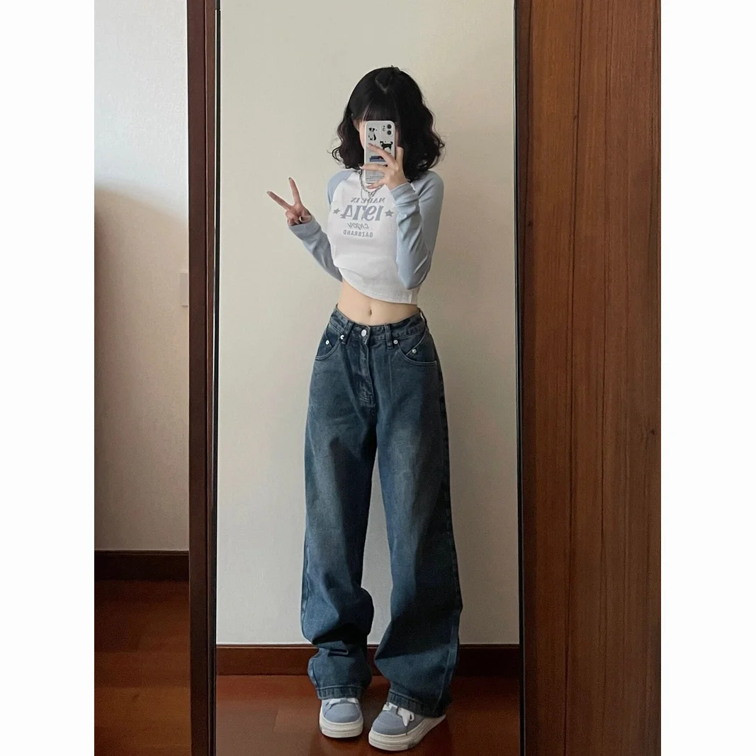 

Футболки с длинными рукавами, женские хлопковые футболки в стиле Харадзюку, свободная посадка, стильная кружевная отделка, рюшами по подолу, дышащая лоскутная удобная ткань