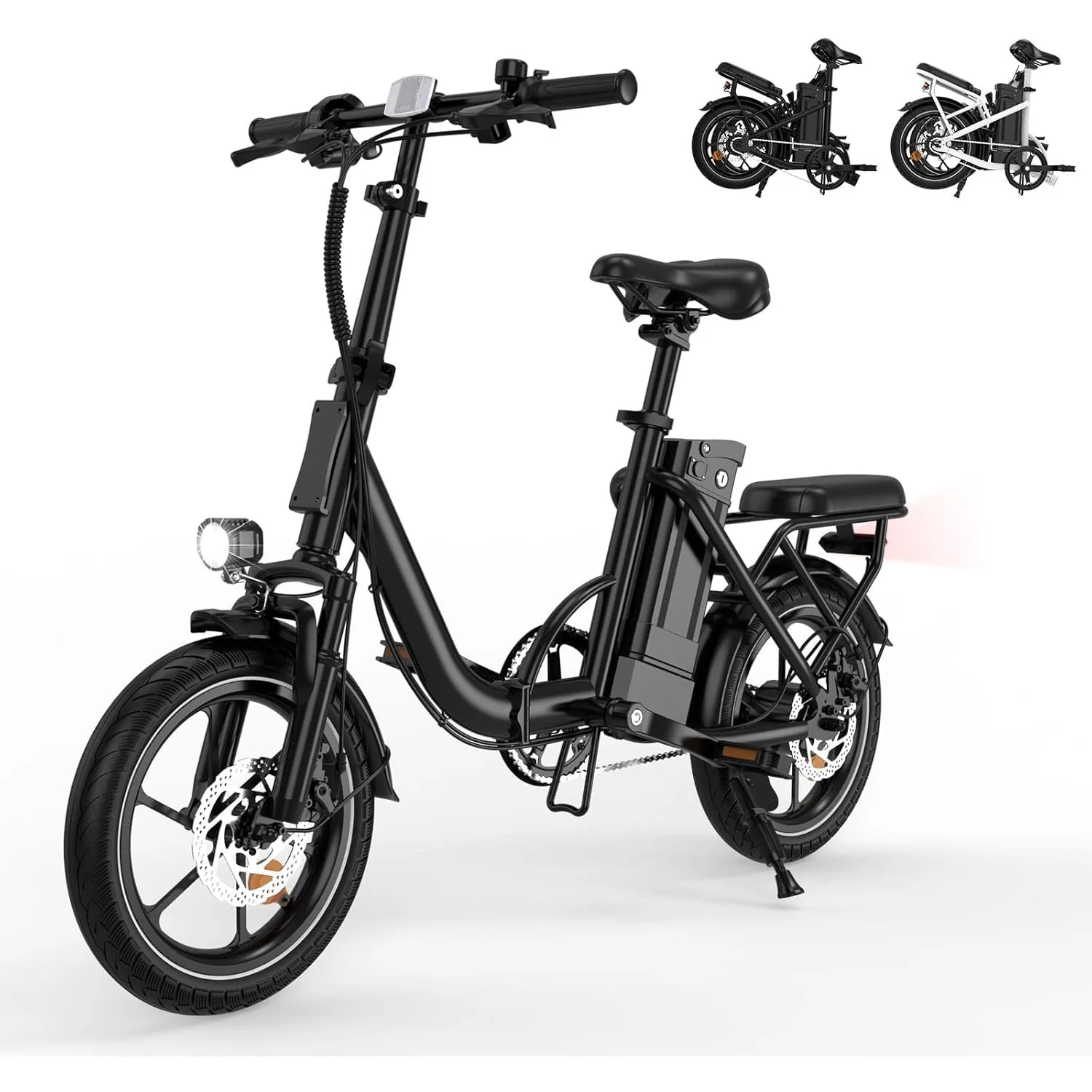 

Electric Bike for Adults 630W Peak Motor, 25MPH Folding Ebike, 16" Adults Electric Bicycles, 288WH Removable Battery